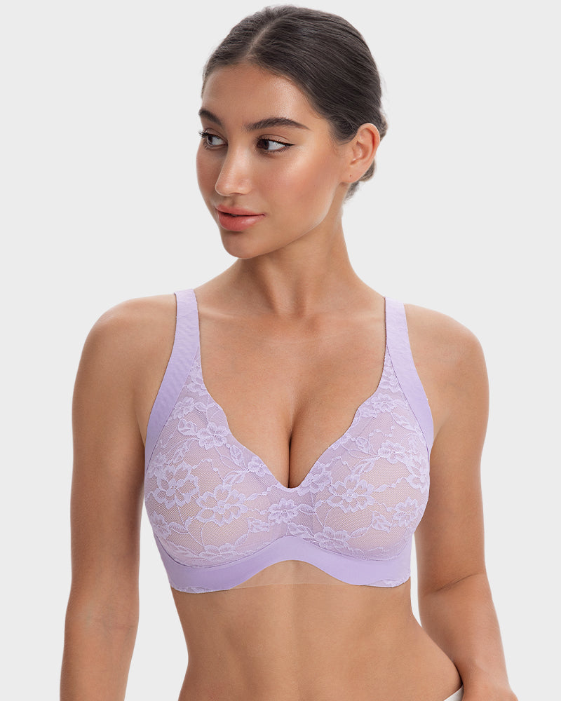 Wireless Lace Full Coverage Minimizer Bra - FirmaSmooth