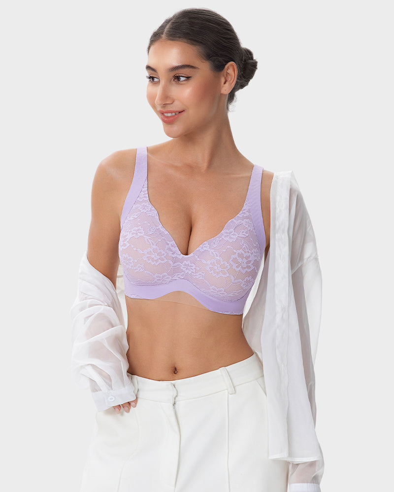 Wireless Lace Full Coverage Minimizer Bra - FirmaSmooth