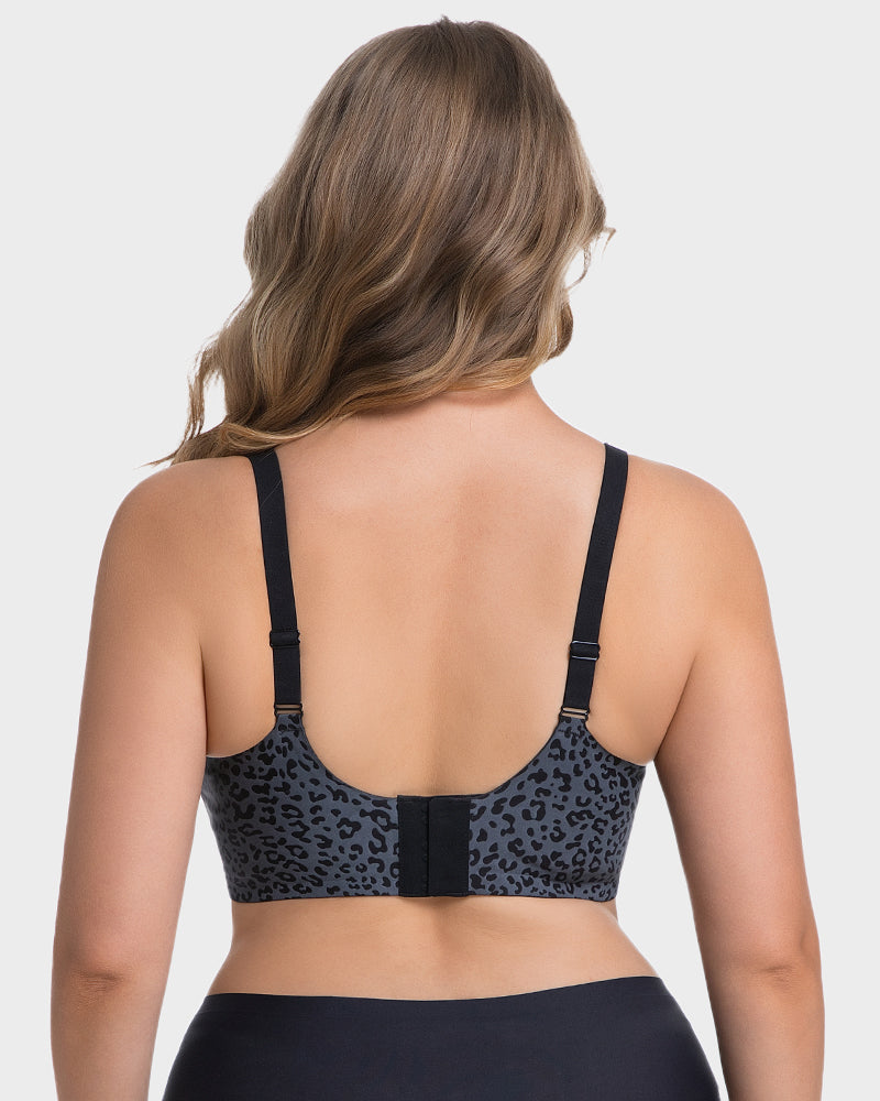 Wireless Leopard V-Neck Lift Contour Bra - FirmaLift