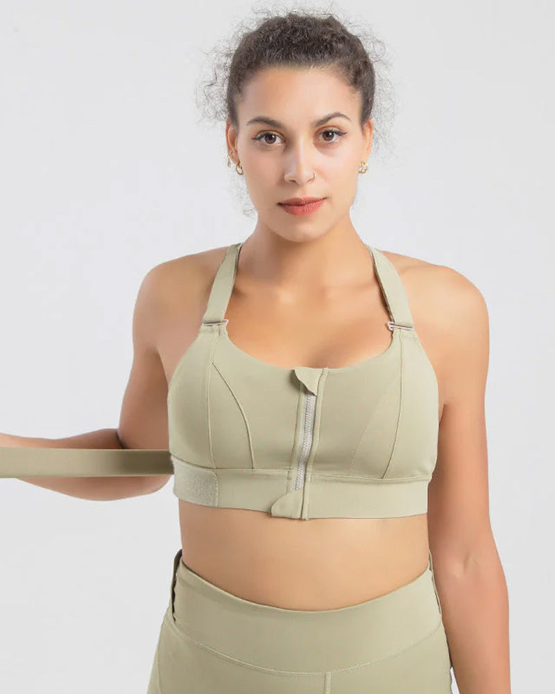 Plus Size Zip-Front High Impact Sports Bra - FirmaActive
