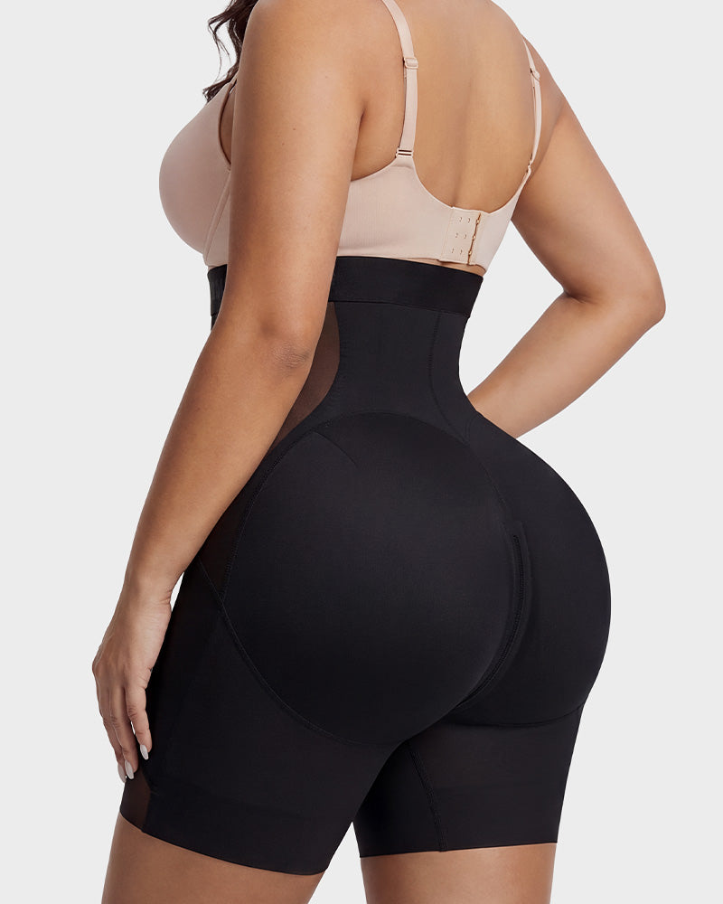 Zip-Front Tummy Control Butt-Lifting Shapewear Shorts - FirmaControl