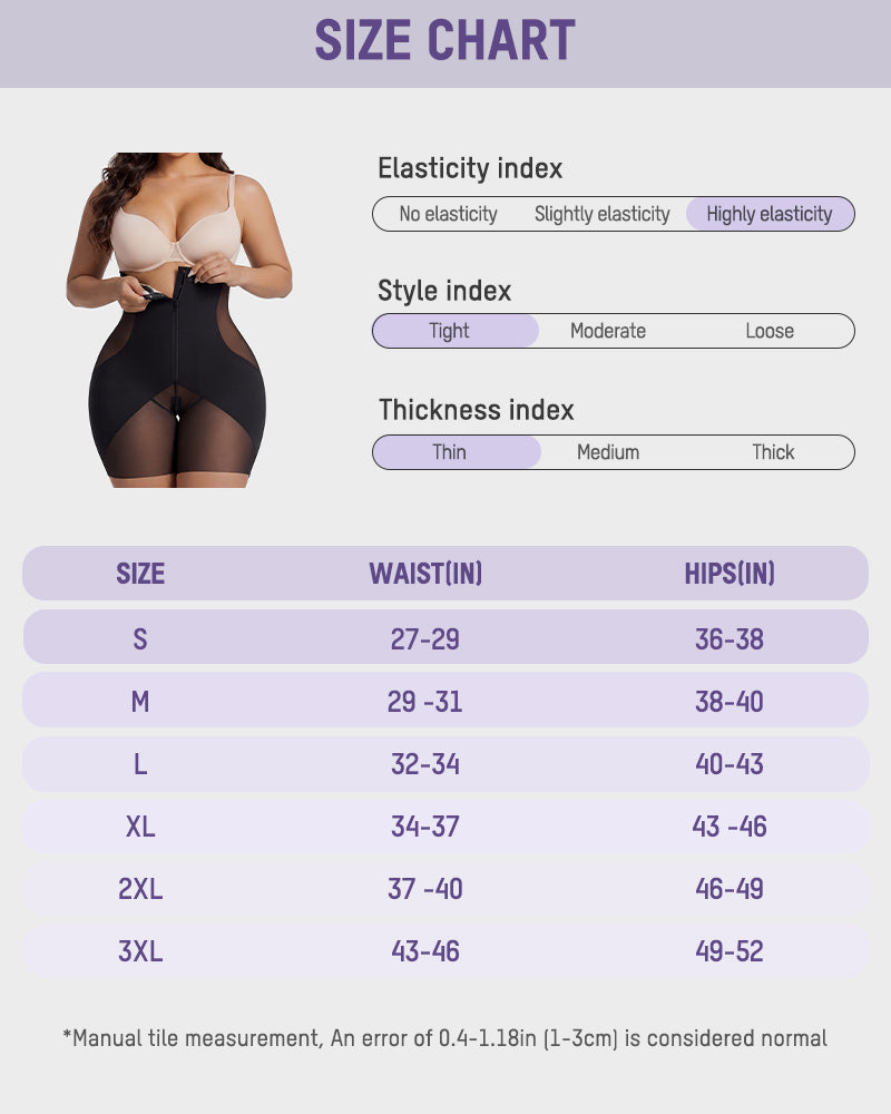 Zip-Front Tummy Control Butt-Lifting Shapewear Shorts - FirmaControl