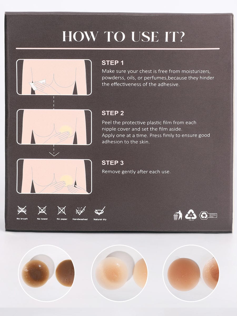 No-Show Adhesive Reusable Silicone Nipple Covers for Strapless Dress - FirmaActive