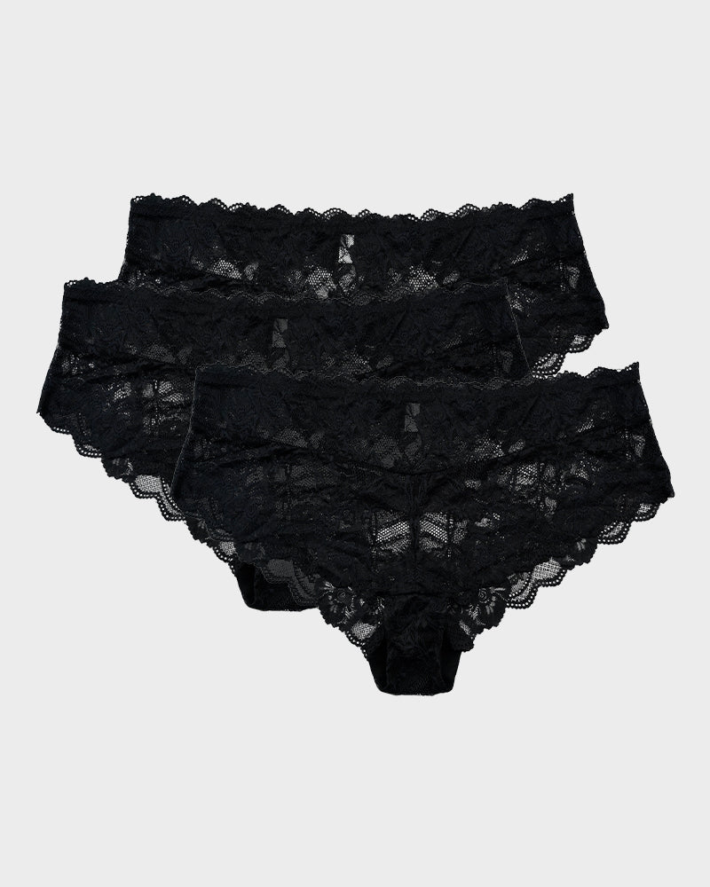 Floral Lace Seamless Briefs 3-Pack - FirmaLace