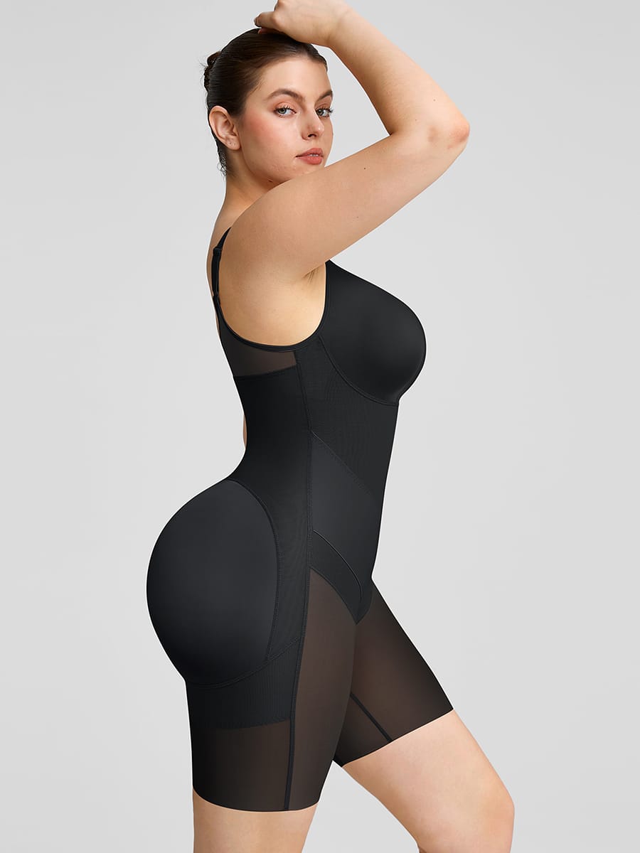 Wide Elastic Full Bust Compression Tummy Control Body Shaper - FirmaSculpt