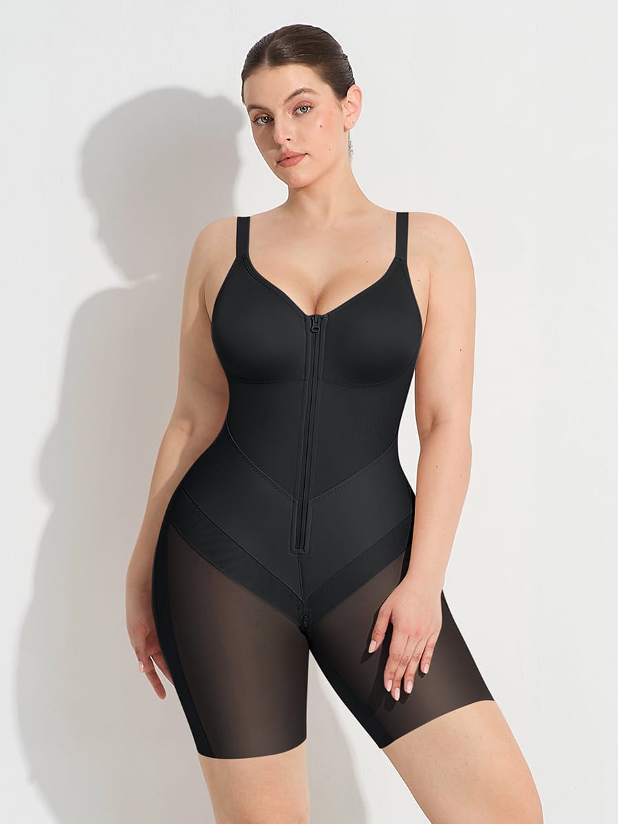 Wide Elastic Full Bust Compression Tummy Control Body Shaper - FirmaSculpt