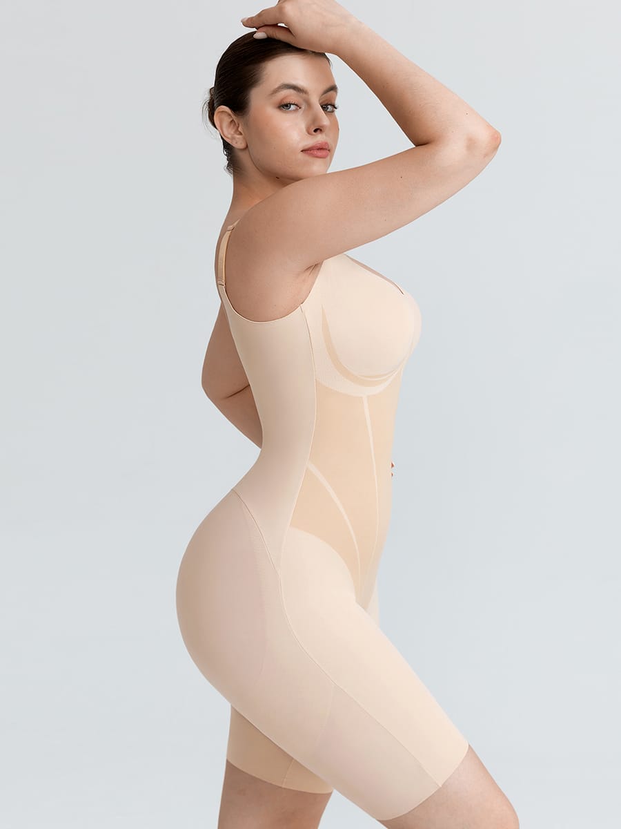 Light Control V-Neck Traceless Boyshort Bodysuit - FirmaActive