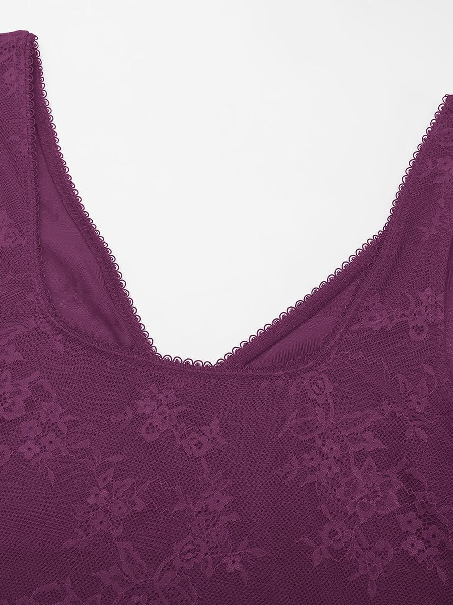 Seamless Deep V-Neck Lace Shaping Thong Bodysuit - FirmaLace
