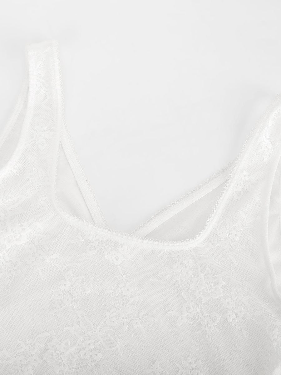 Seamless Deep V-Neck Lace Shaping Thong Bodysuit - FirmaLace