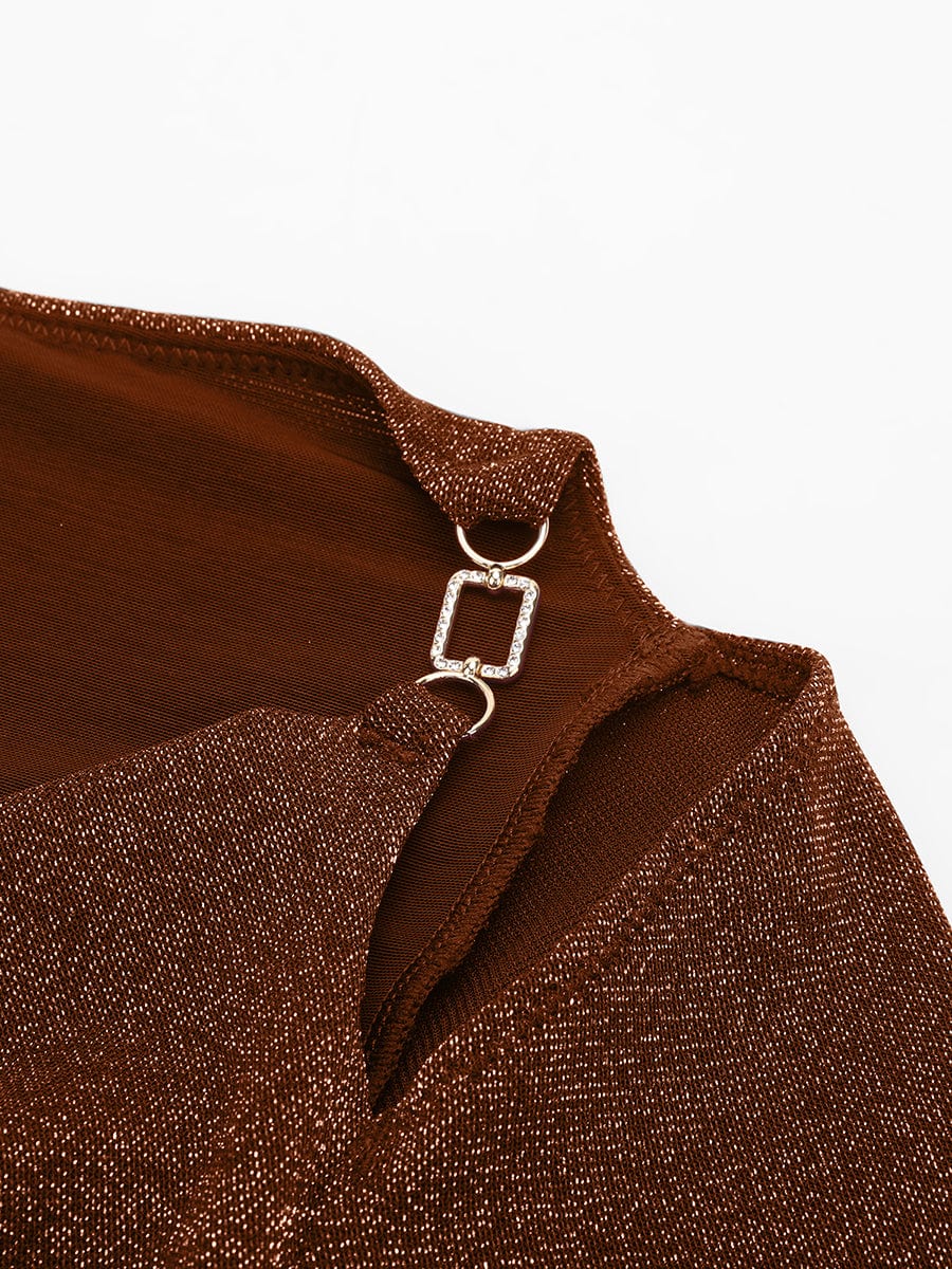 Draped Neck All-In-One Shaping Bodysuit with Built-In Bra - FirmaSculpt