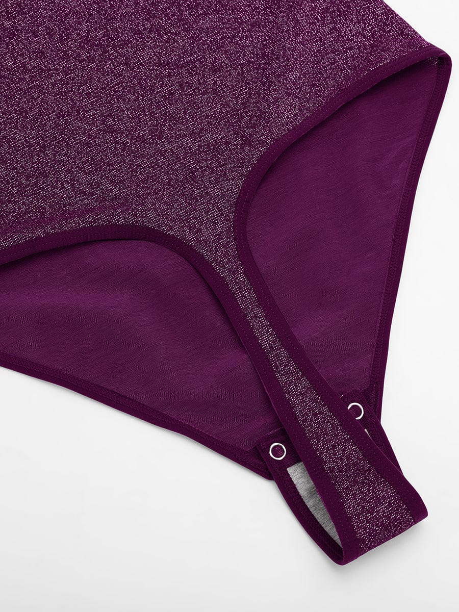 Draped Neck All-In-One Shaping Bodysuit with Built-In Bra - FirmaSculpt