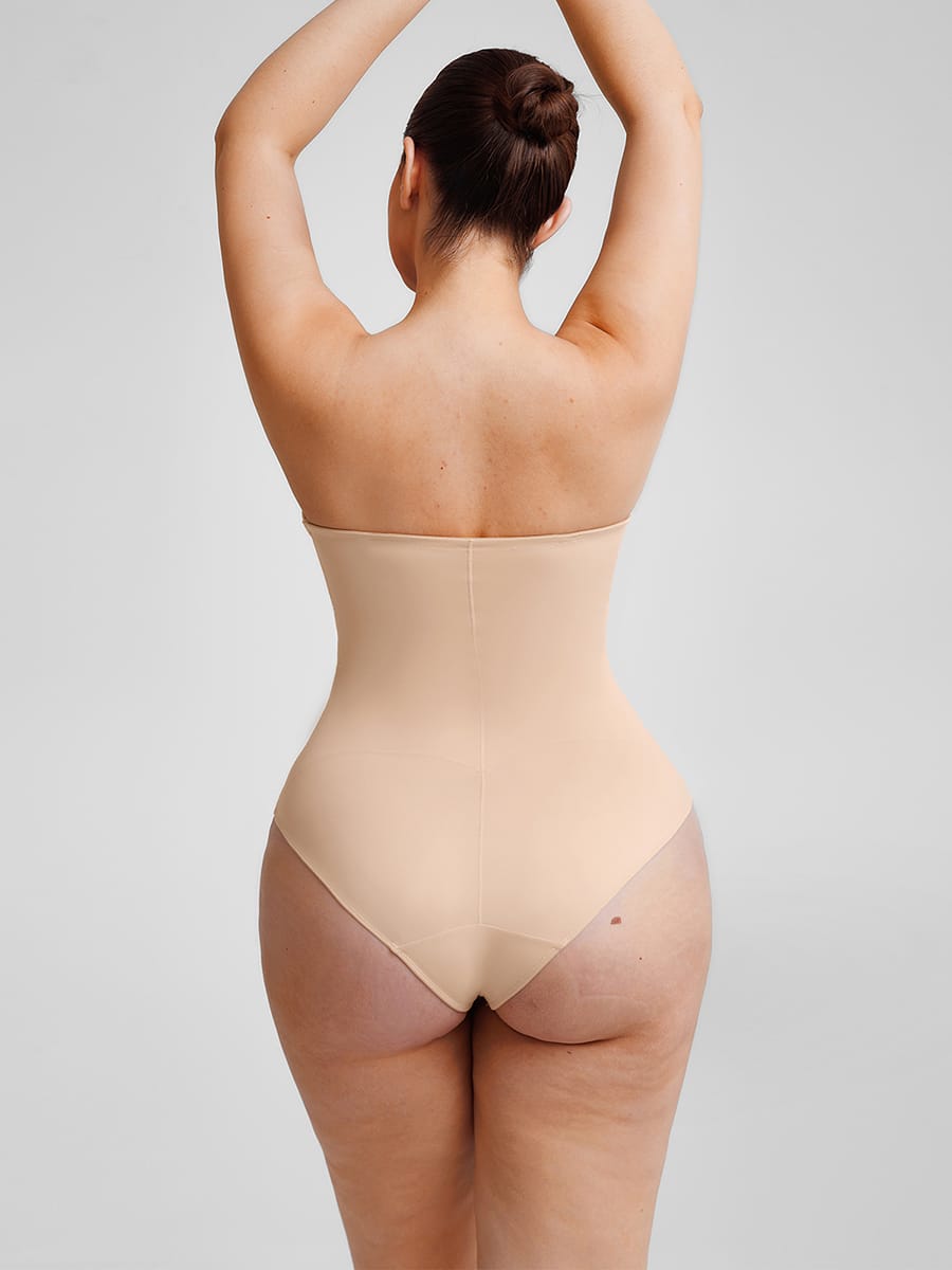 Seamless Underwire Half Cup Shapewear Bodysuit with Removable Pads - FirmaHold