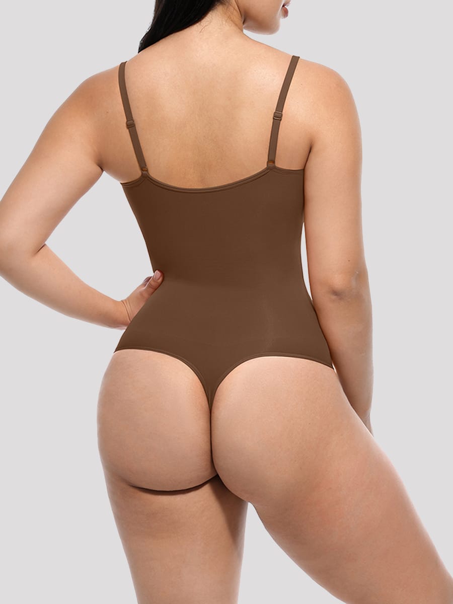 Seamless Covered Bust Jumpsuit Thong Bodysuit - FirmaActive