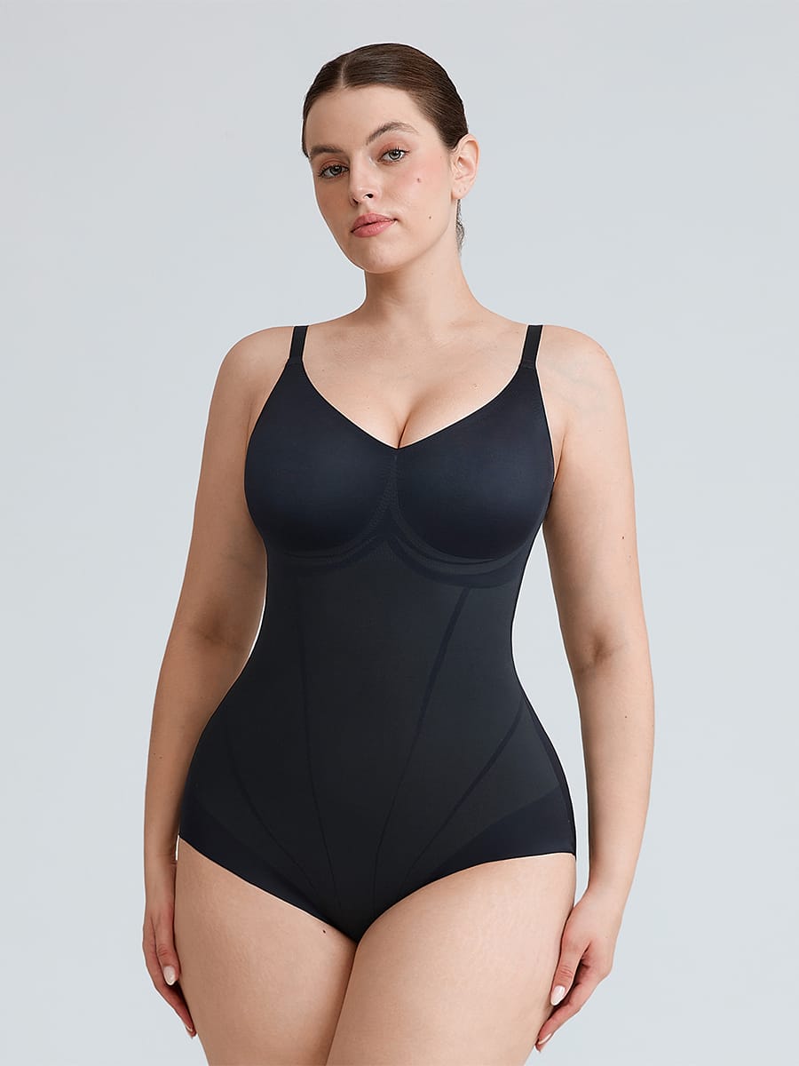 Light Shaping V-Neck Bodysuit with Liquid LYCRA™ - FirmaSculpt