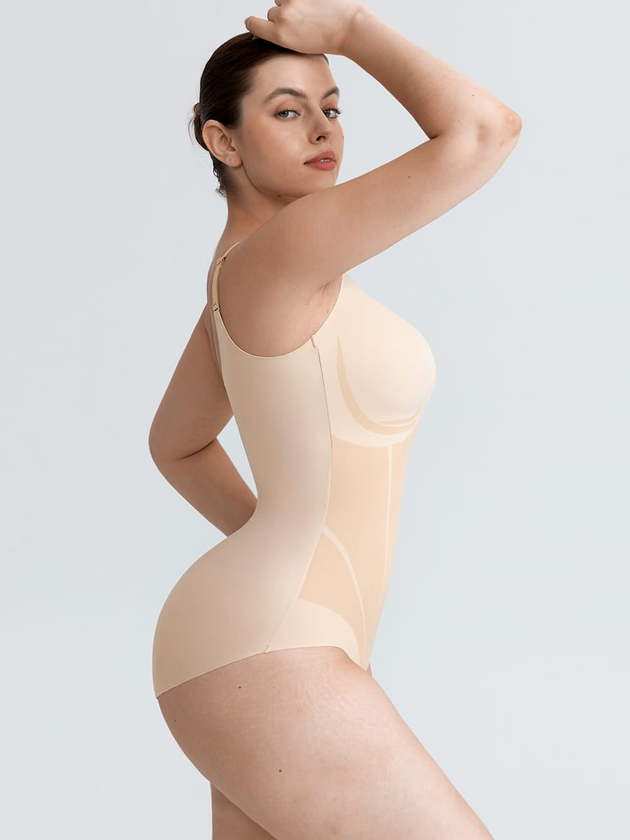 Light Shaping V-Neck Bodysuit with Liquid LYCRA™ - FirmaSculpt