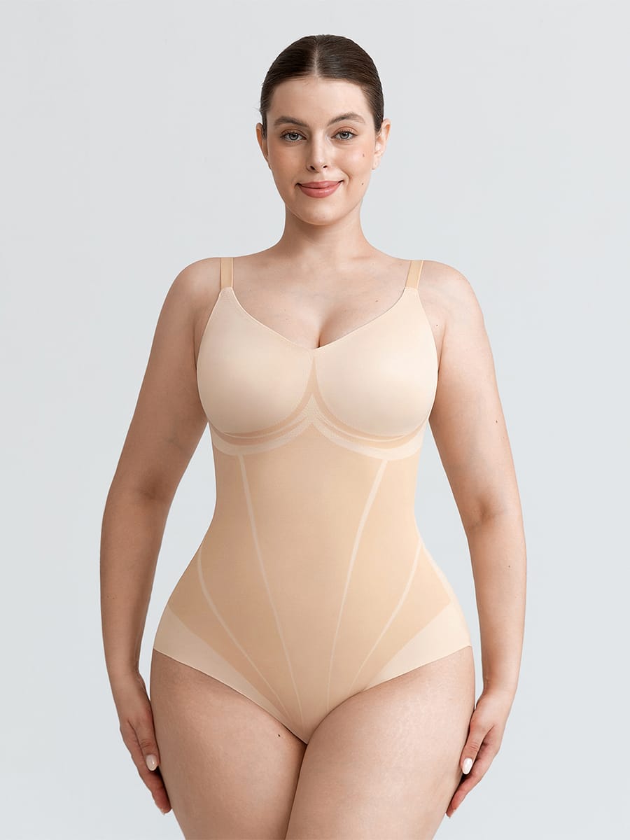 Light Shaping V-Neck Bodysuit with Liquid LYCRA™ - FirmaSculpt