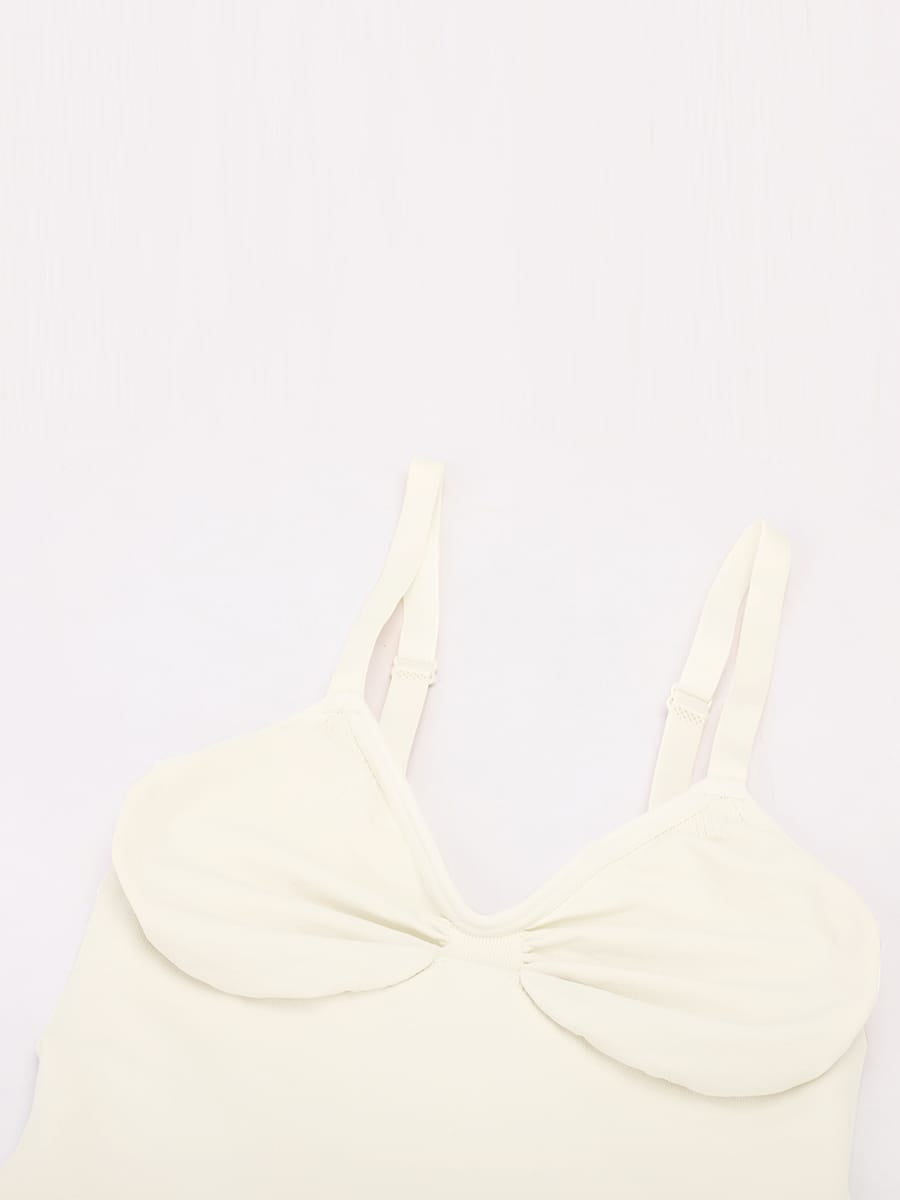 Seamless V Neck Ruched Bust Tummy Control Thong Shaping Bodysuit - FirmaActive