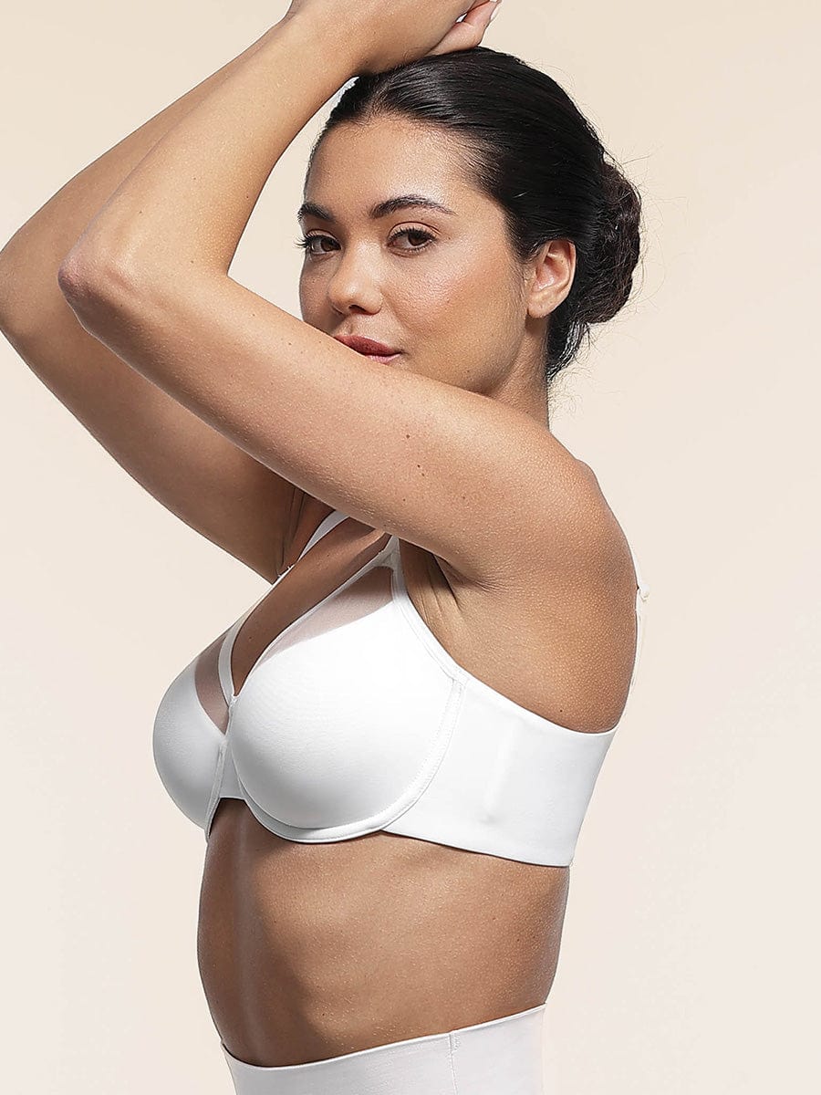 Sexy Mesh Full Coverage Unlined Underwire Bra with Adjustable Straps - FirmaLift