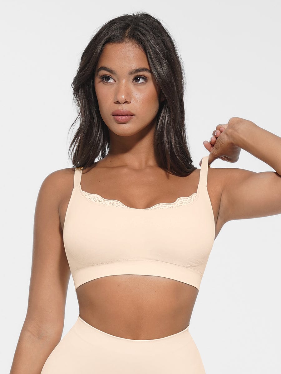 Seamless Scoop Neck Bralette with Smooth Back - FirmaSoft