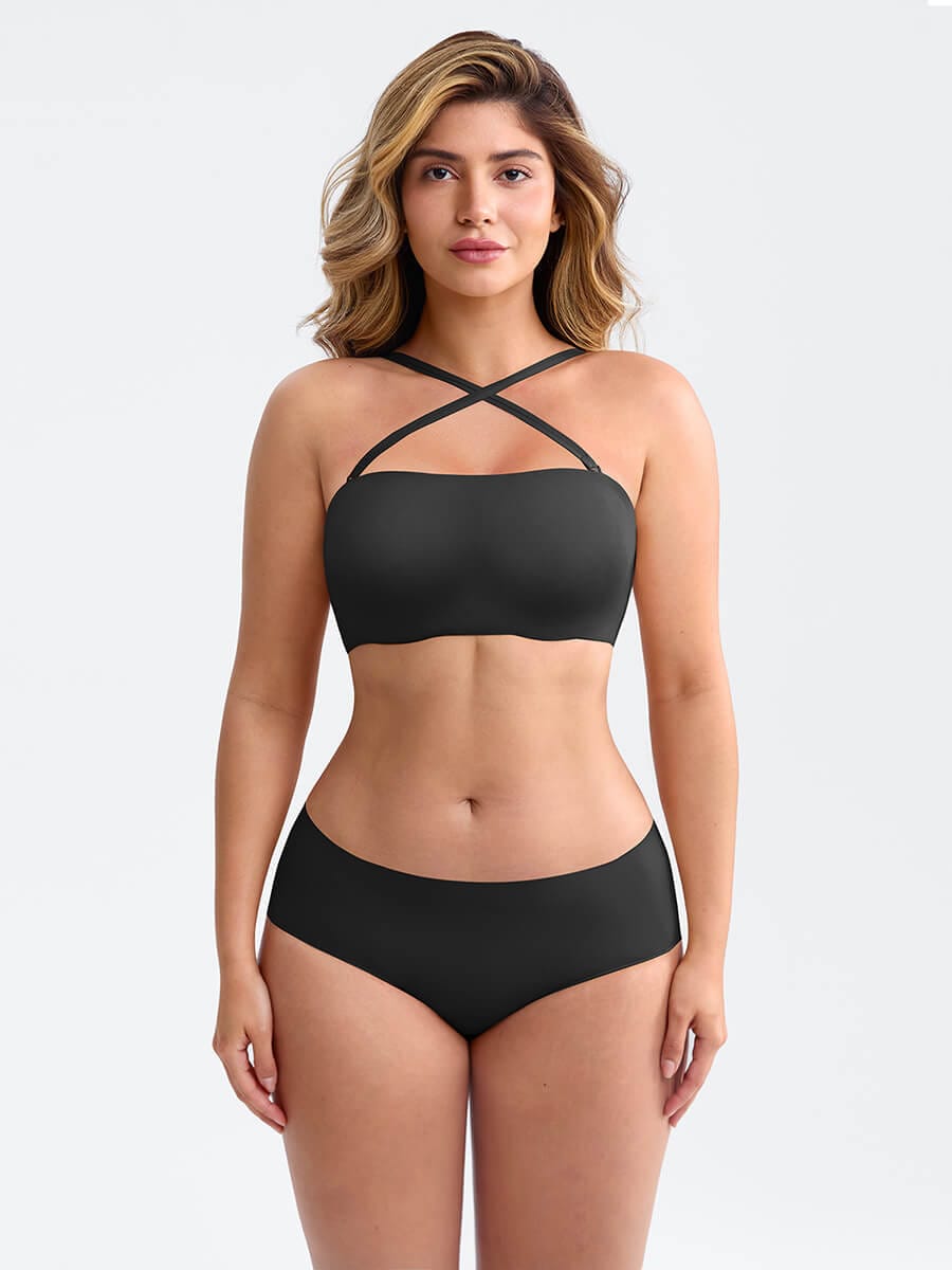 Strapless Anti Slip Bandeau Bra Fixed Molded Cups FeelSoft Fabric - FirmaActive
