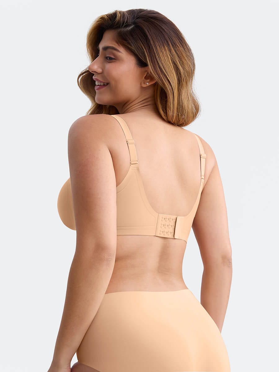 Seamless Wireless Plunge T-Shirt Bra with Smooth Back - FirmaLift