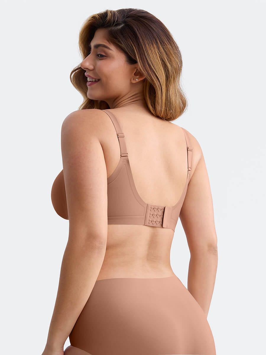 Seamless Wireless Plunge T-Shirt Bra with Smooth Back - FirmaLift