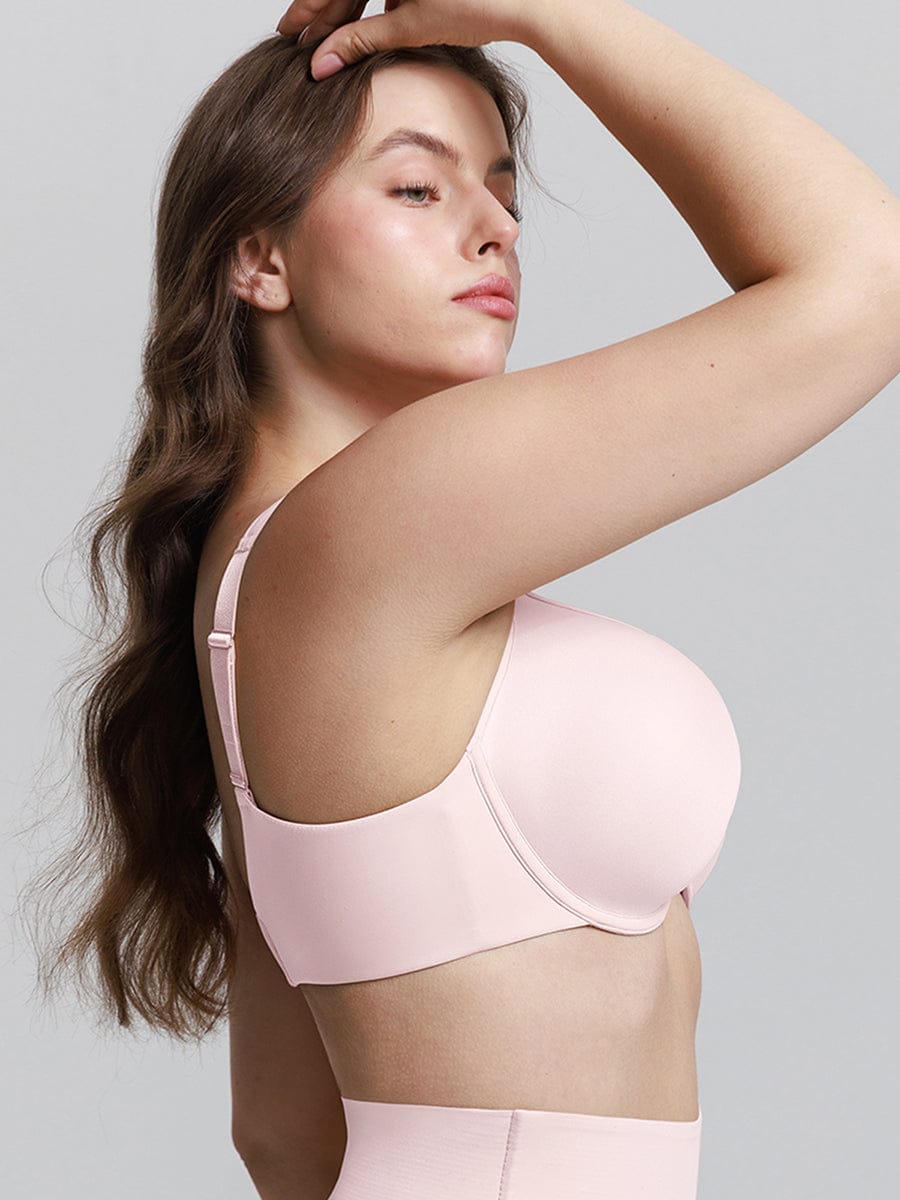 Full Coverage Underwire Bra with Memory Foam Cups and Wide Straps - FirmaHold
