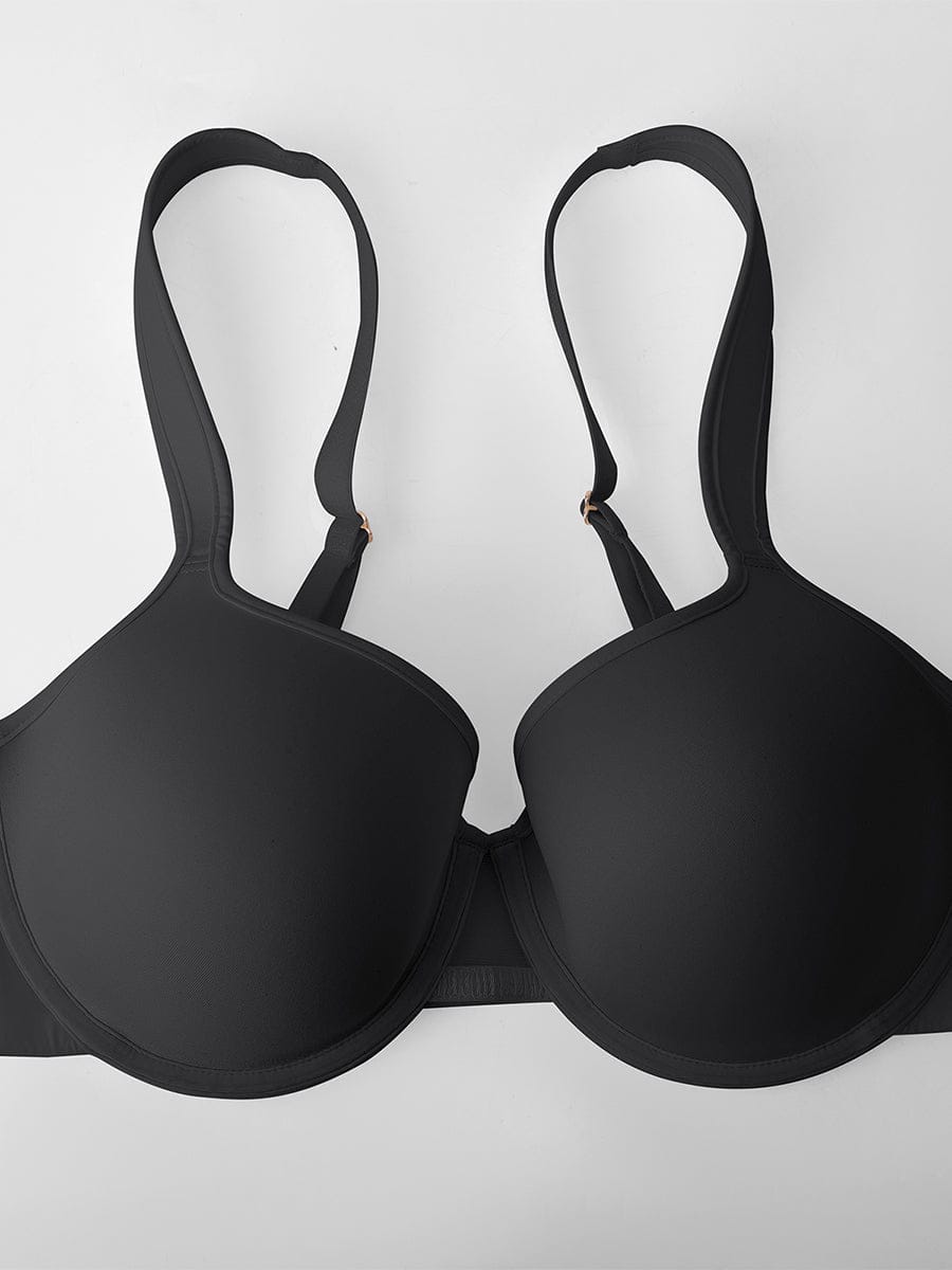 Full Coverage Underwire Bra with Memory Foam Cups and Wide Straps - FirmaHold