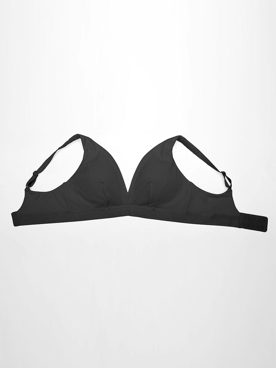 Deep V Neck Rib Modal Bralette with Removable Pads - FirmaSoft
