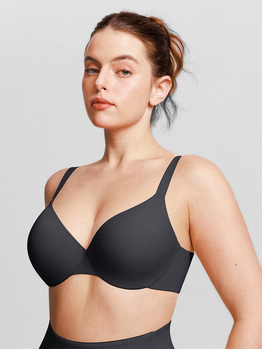 Seamless Underwire T-Shirt Push Up Demi Bra with Adjustable Straps - FirmaLift
