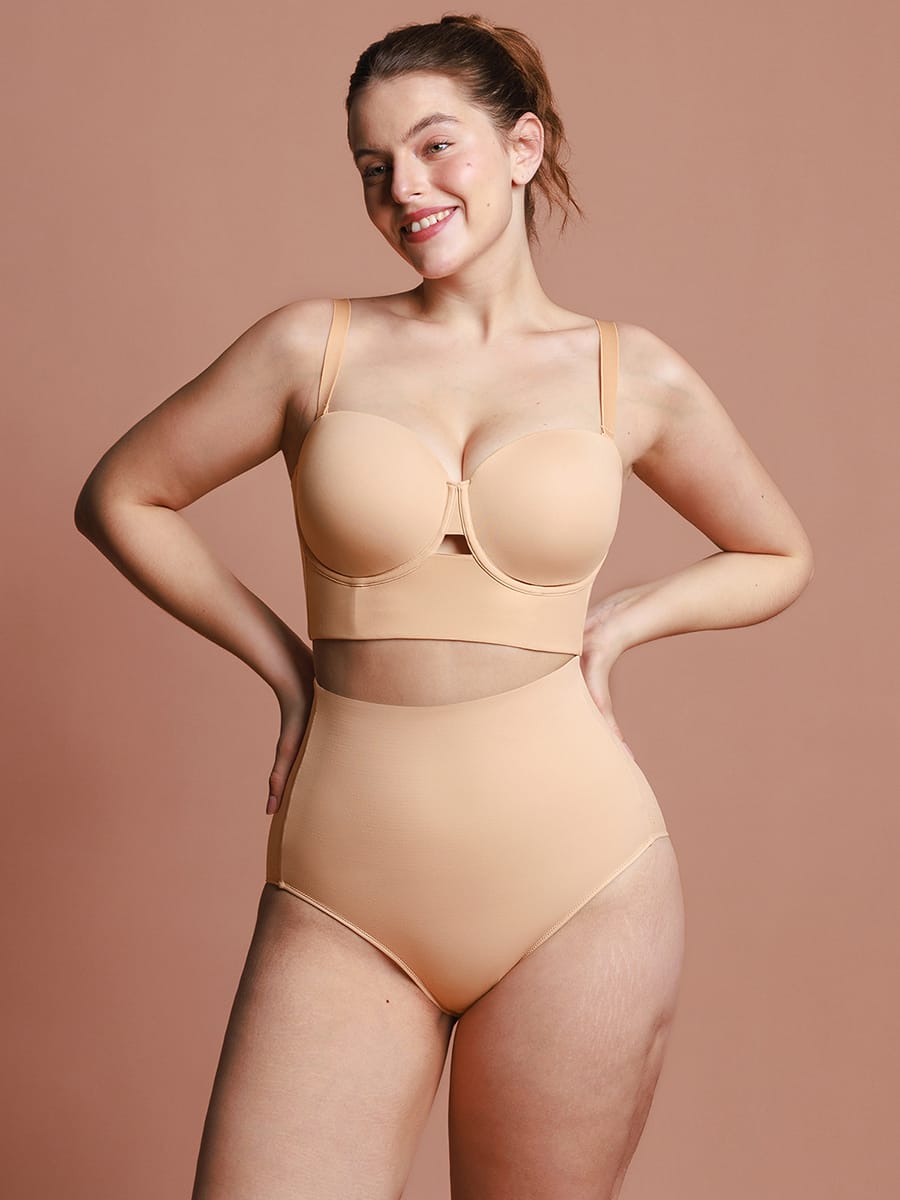 Strapless Half Cup Underwire Bra Wide Back Strong Support Everyday Wear丨FirmaHold