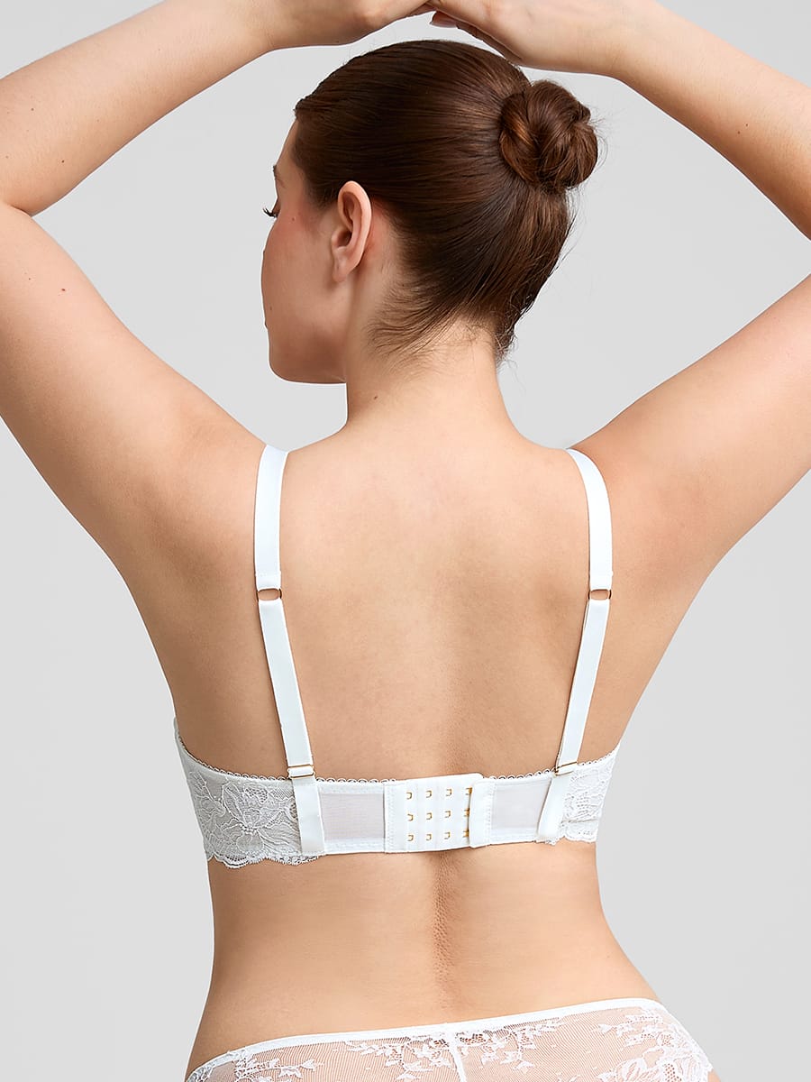 Unlined Sheer Floral Mesh Lace Bra - FirmaLift
