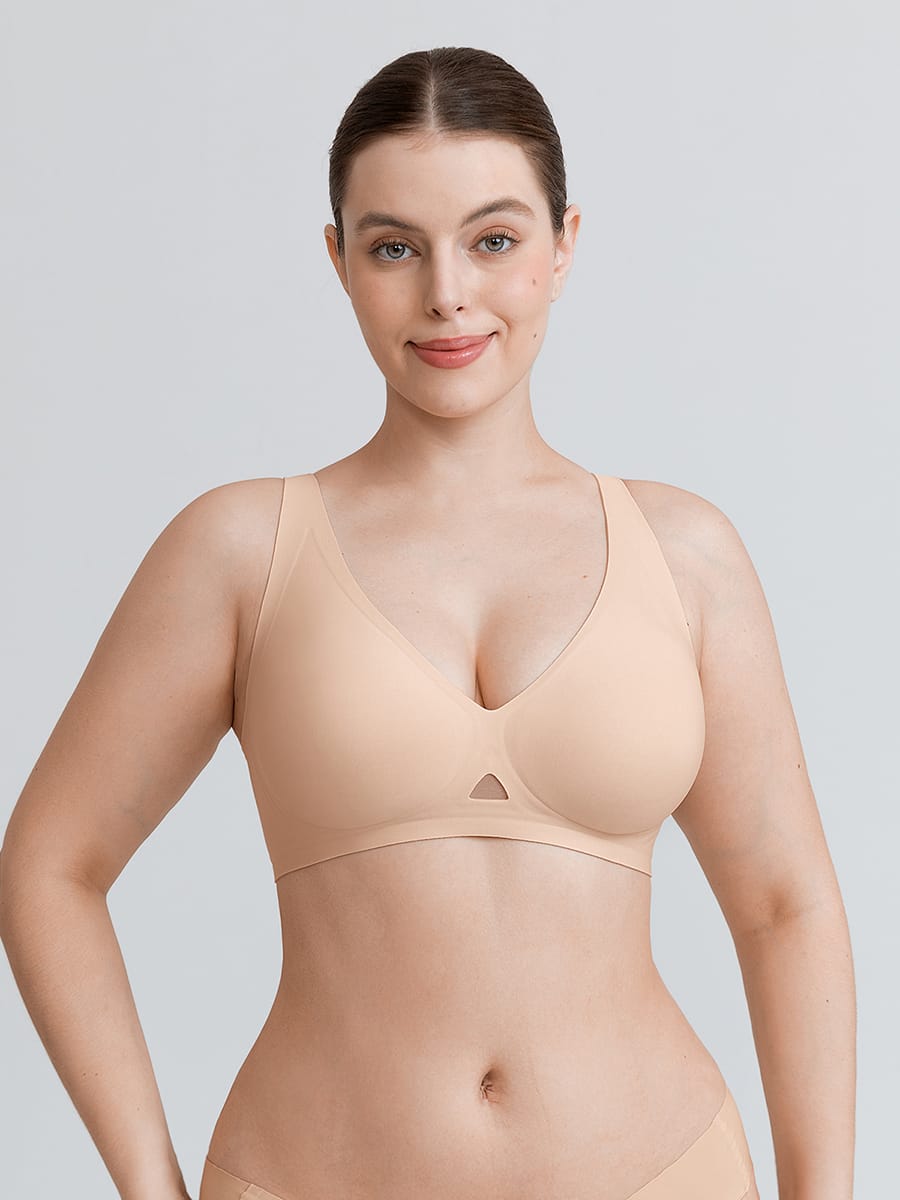 Cut Out Wireless T-Shirt Bra with Jelly Gel Support for Big Chest - FirmaLift