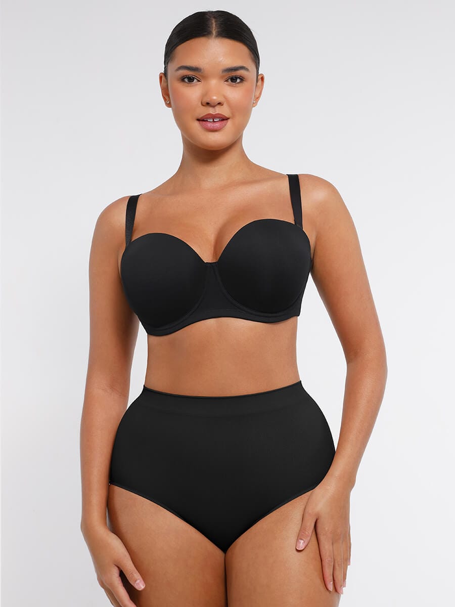 Strapless Non-slip Underwire Bra with Bust Support and Gathering - FirmaLift