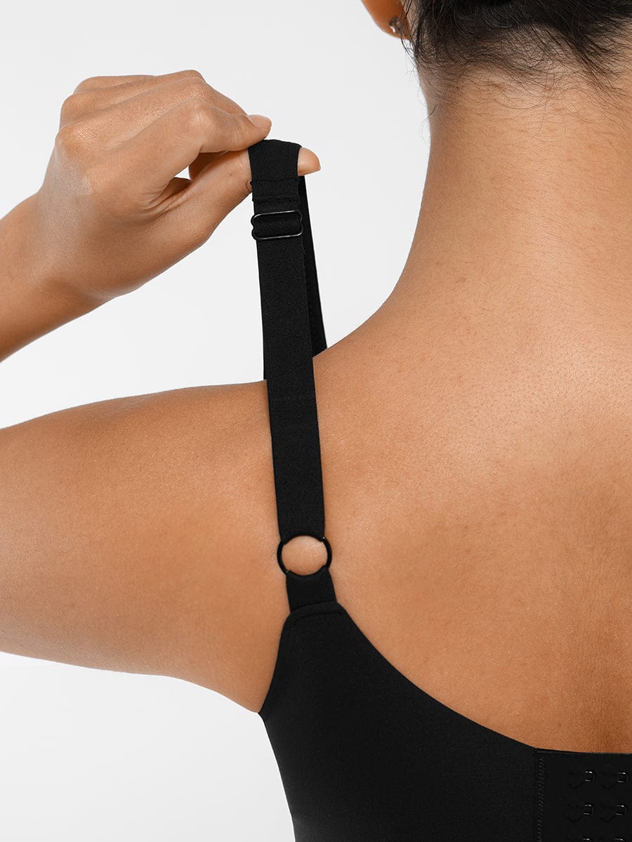 Unpadded Underwired Deep V-Neck Bra with Side Support - FirmaLift