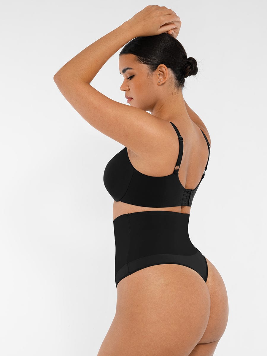 Unpadded Underwired Deep V-Neck Bra with Side Support - FirmaLift