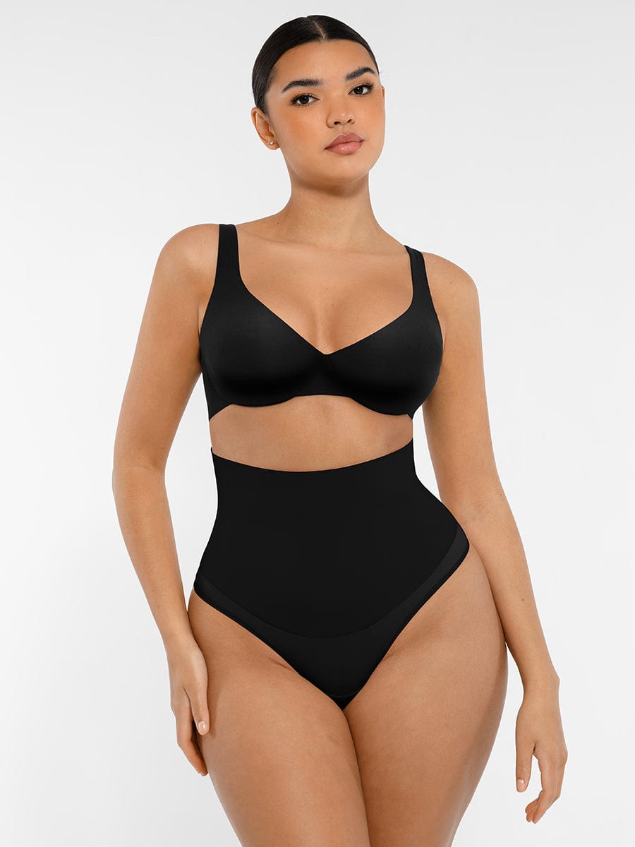 Unpadded Underwired Deep V-Neck Bra with Side Support - FirmaLift