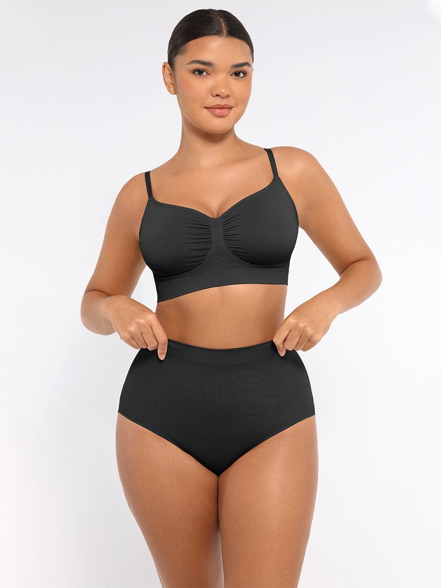 Seamless Mid Waist Tummy Control Brief with Antibacterial Fabric - FirmaHold