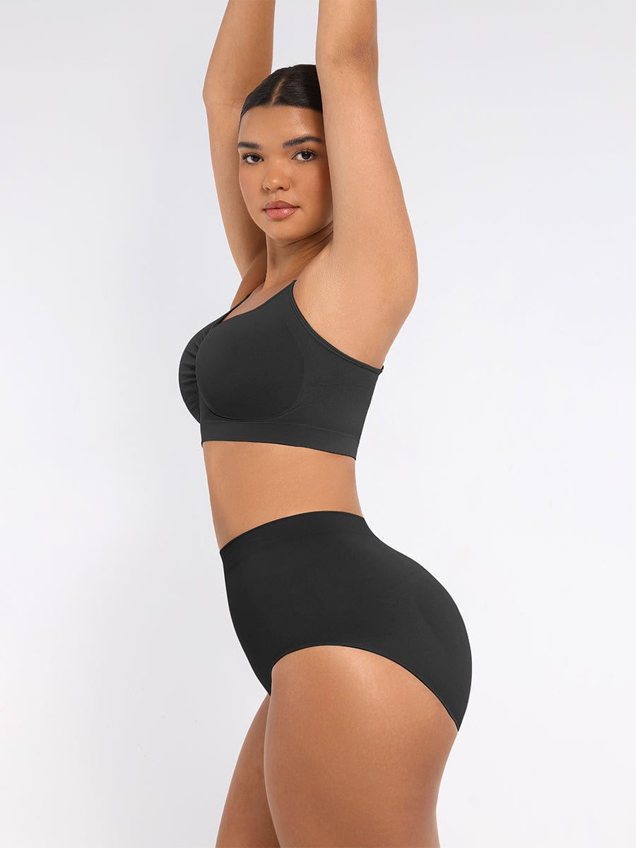 Seamless Mid Waist Tummy Control Brief with Antibacterial Fabric - FirmaHold