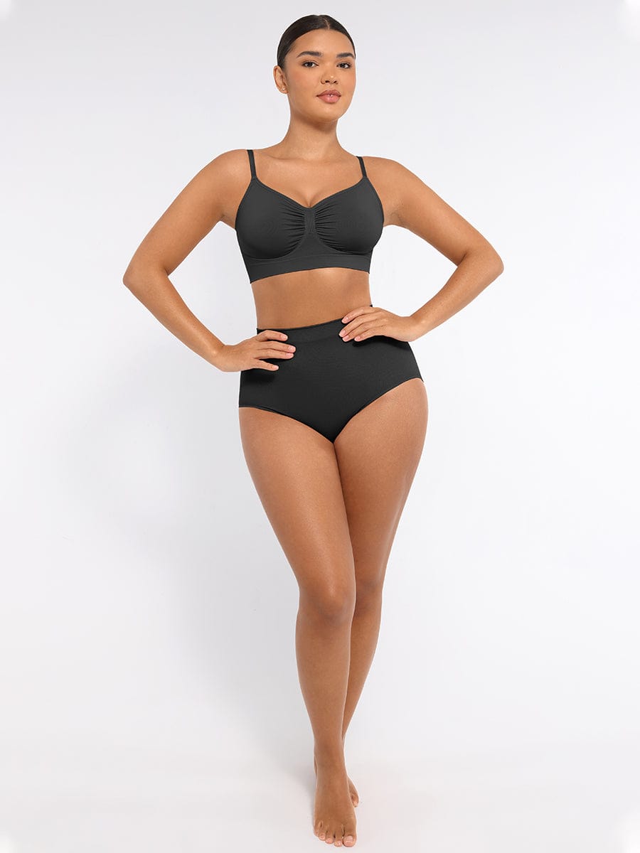 Seamless Mid Waist Tummy Control Brief with Antibacterial Fabric - FirmaHold
