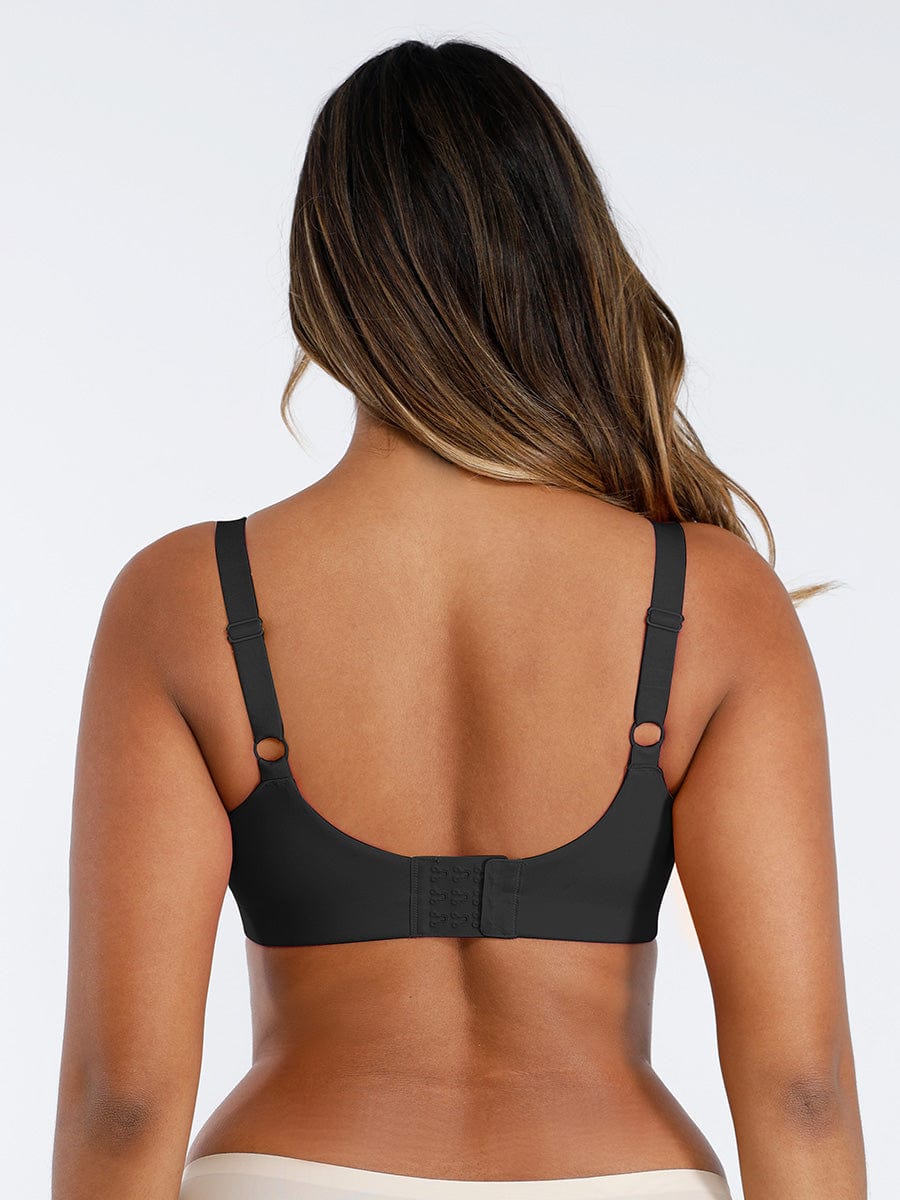 Unpadded Underwired Deep V-Neck Bra with Side Support - FirmaLift