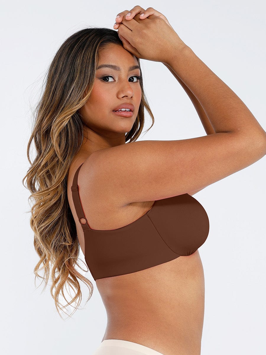 Unpadded Underwired Deep V-Neck Bra with Side Support - FirmaLift