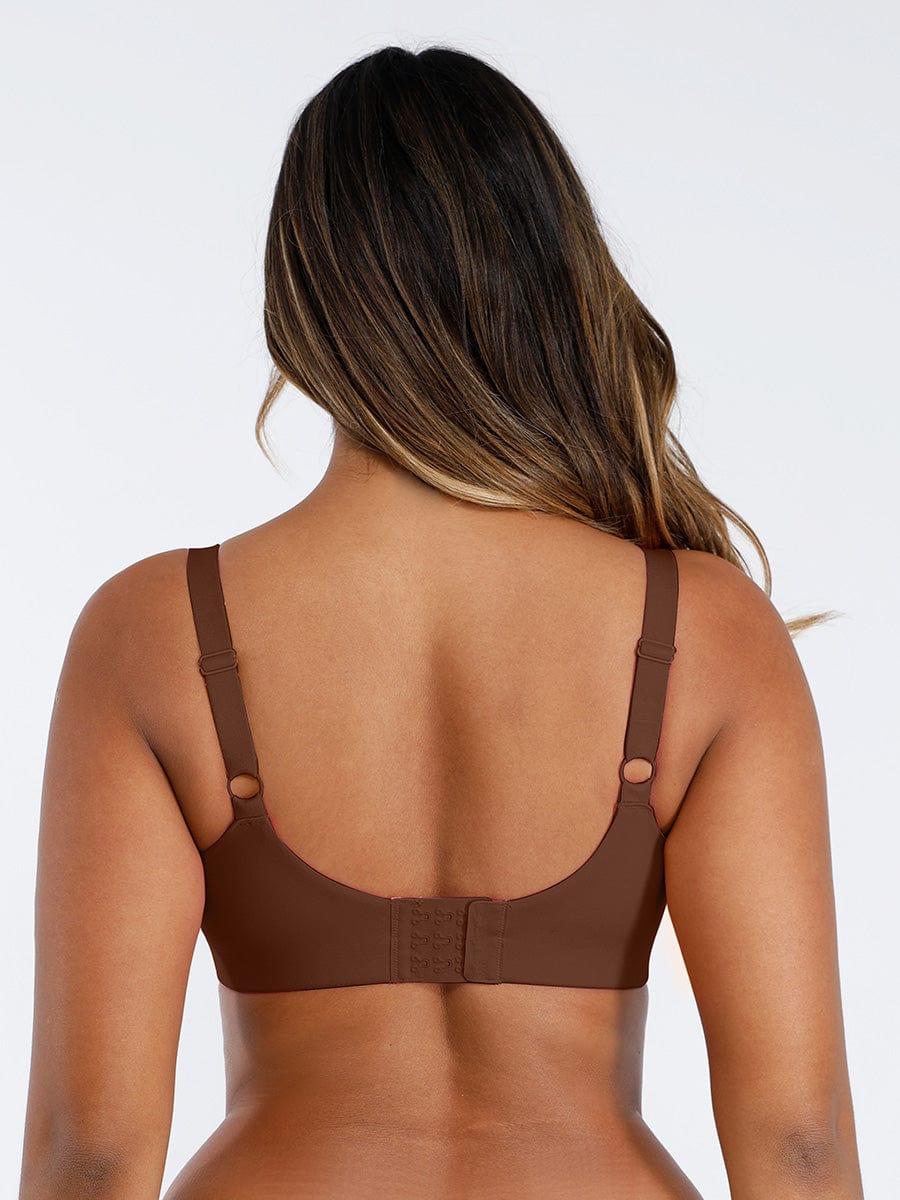 Unpadded Underwired Deep V-Neck Bra with Side Support - FirmaLift