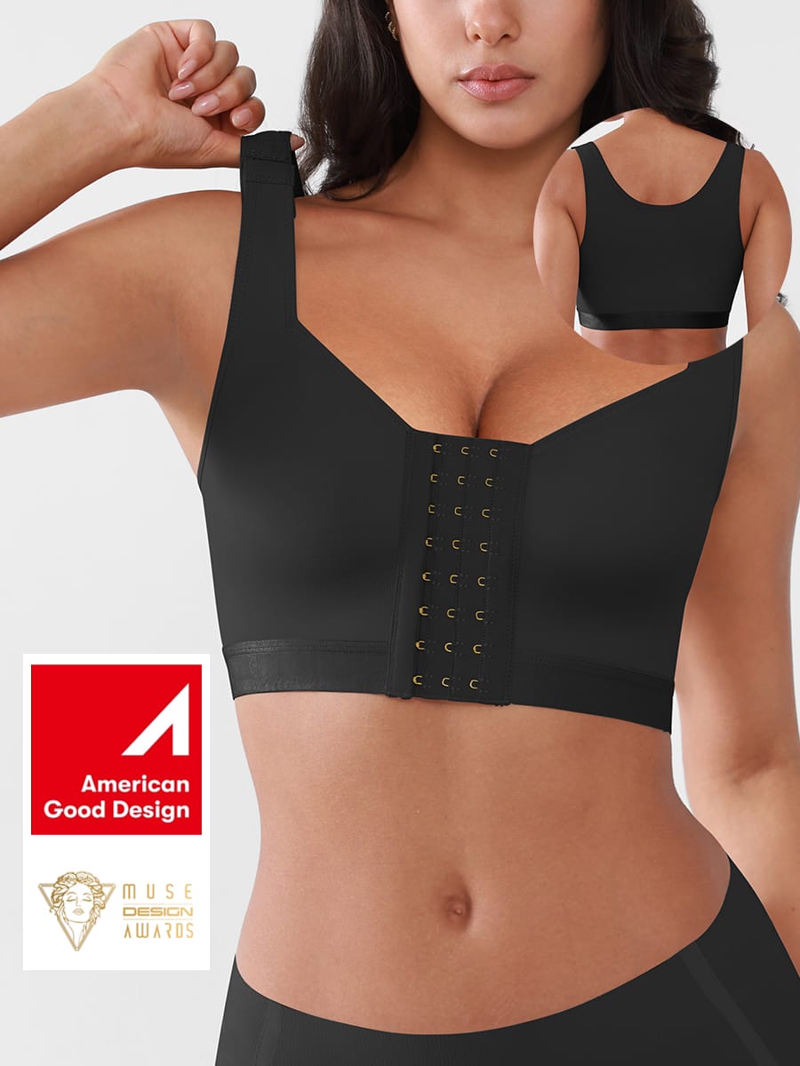 Post Surgery Compression Mastectomy Bra with Front Closure - FirmaActive