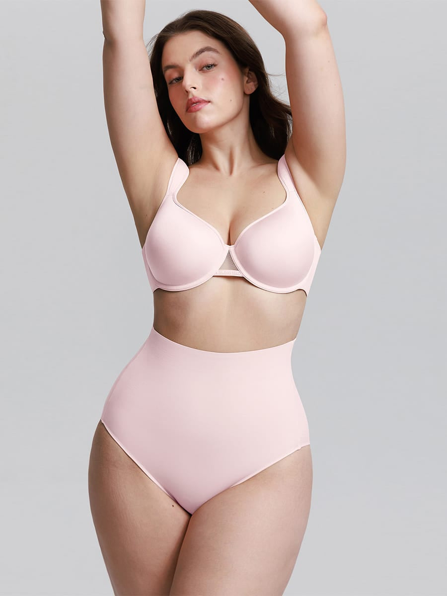 Full Coverage Underwire Bra with Memory Foam Cups and Wide Straps - FirmaHold