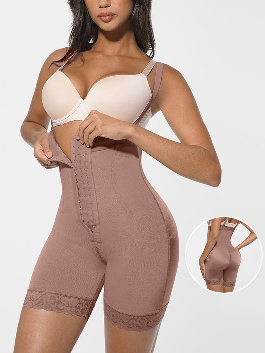 Removable Straps Waist & Back Smoothing Shaper with 4 Steel Bones Hourglass Faja - FirmaSculpt
