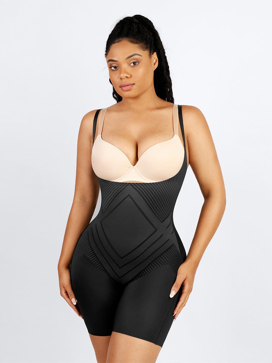 Liquid Spandex Air Slim Open-Bust Mid-Thigh Shaping Boyshort Butt Lifter - FirmaActive