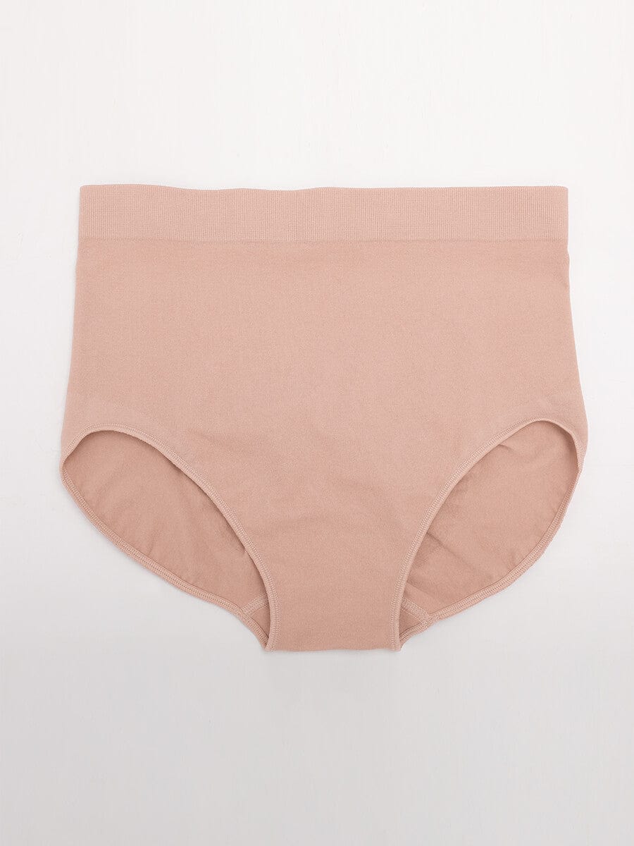 Seamless Mid Waist Tummy Control Brief with Antibacterial Fabric - FirmaHold