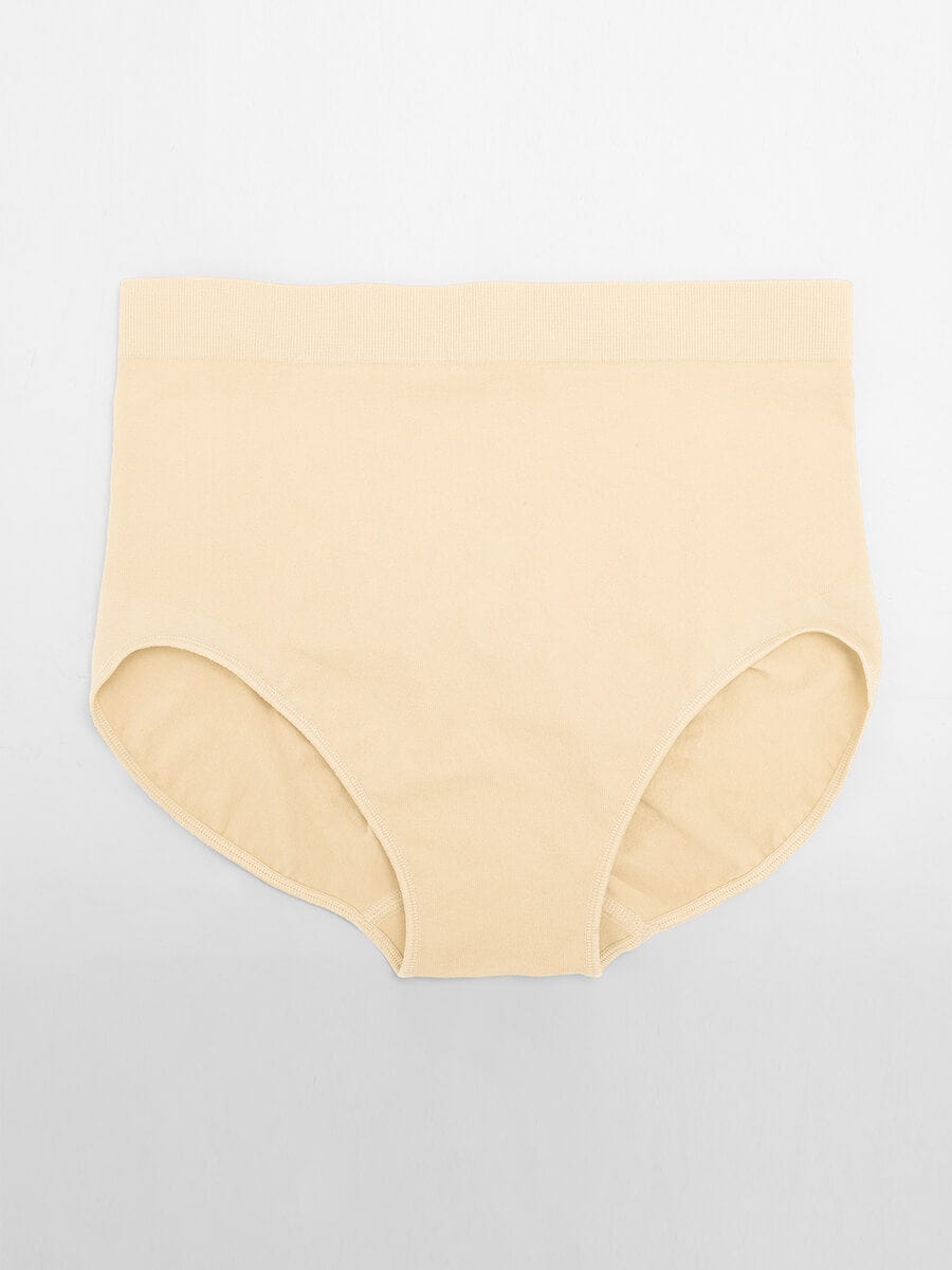 Seamless Mid Waist Tummy Control Brief with Antibacterial Fabric - FirmaHold