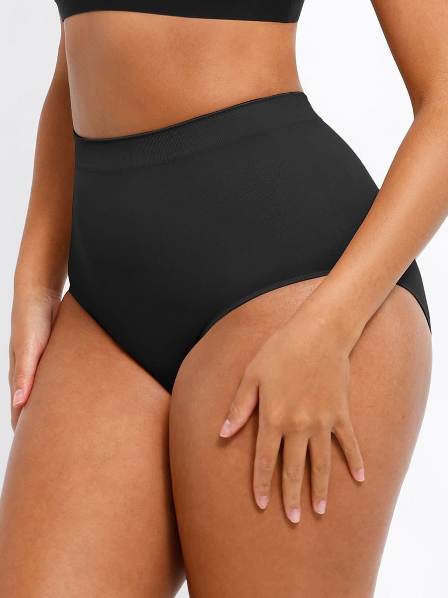 Seamless Mid Waist Tummy Control Brief with Antibacterial Fabric - FirmaHold